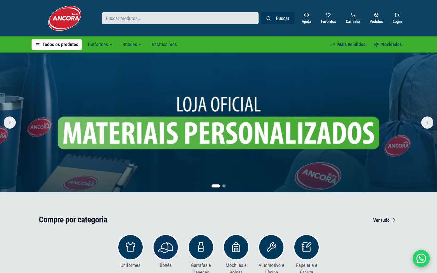 Loja B2B da Rede ANCORA: materiais personalizados para as lojas da rede