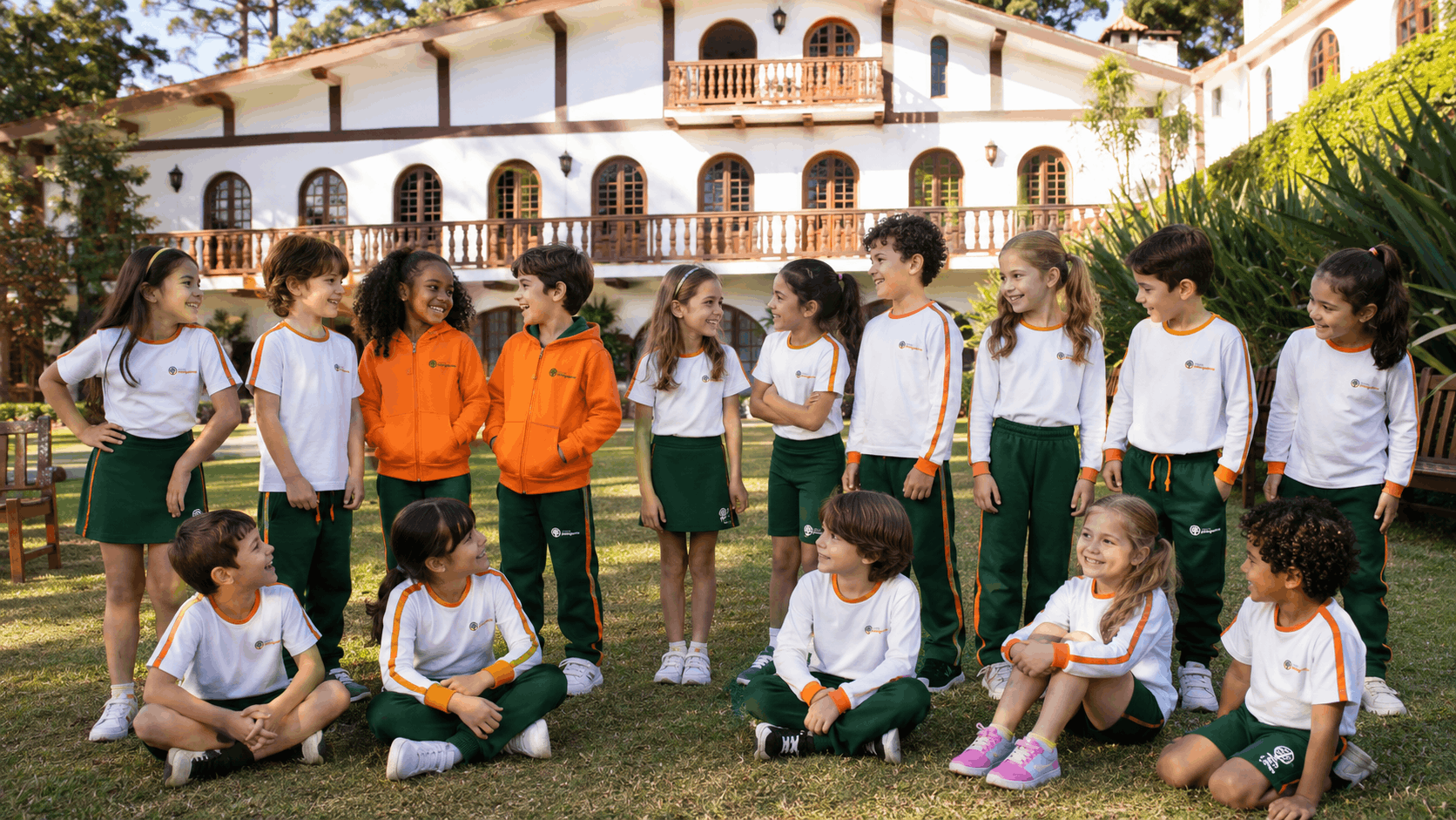Cliente Pitangueiras usando uniforme escolar T&M
