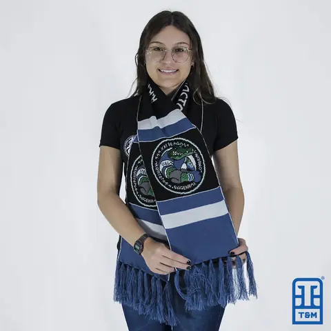Cachecol personalizado para faculdade ou atlética — trabalho da T&M