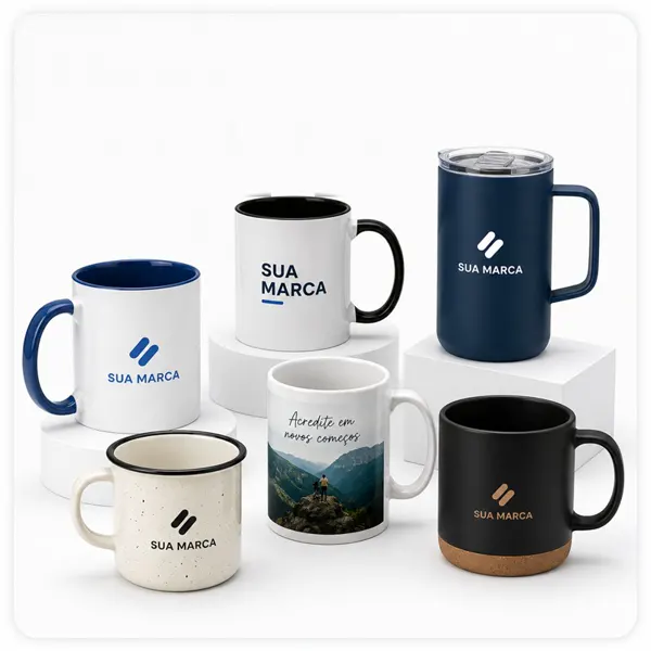 Canecas personalizadas com a marca