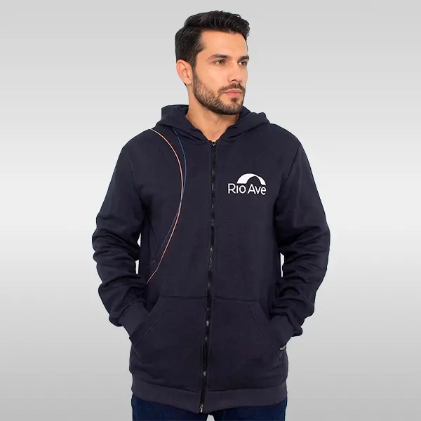 Moletom com zíper frontal personalizado