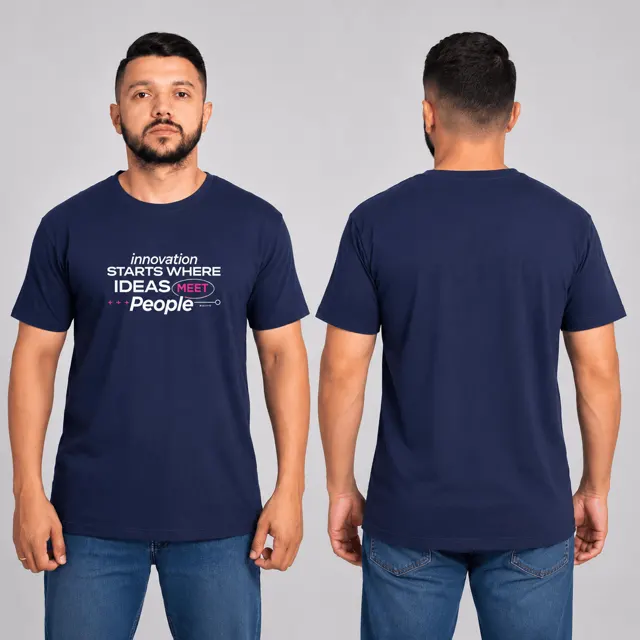 Camiseta de algodão personalizada do RD Summit, frente e costas