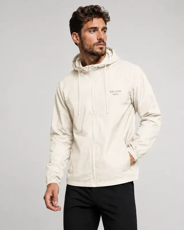 Corta-vento liso off-white