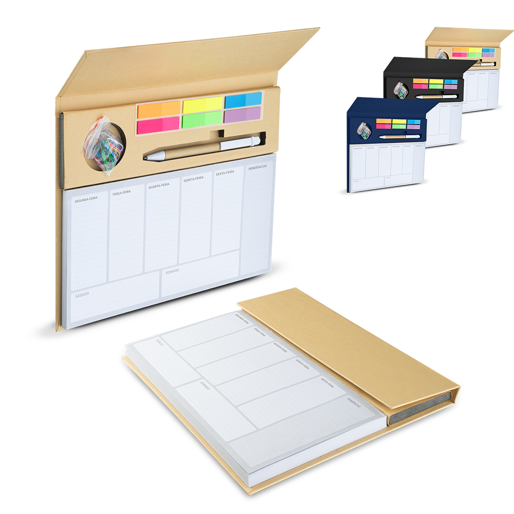 Mini caderno de papel kraft com planejamento semanal, foto 1
