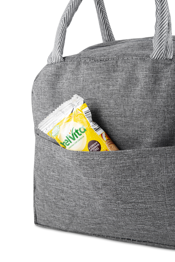 Bolsa térmica em poliéster com bolso frontal, foto 3