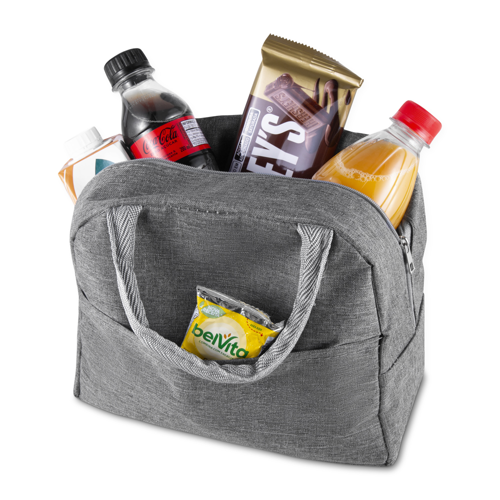 Bolsa térmica em poliéster com bolso frontal, foto 4