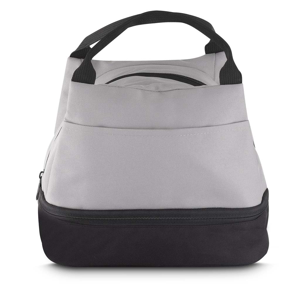 Bolsa térmica em PET reciclado com 2 compartimentos e bolso frontal, foto 4