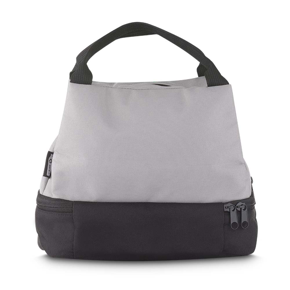 Bolsa térmica em PET reciclado com 2 compartimentos e bolso frontal, foto 6