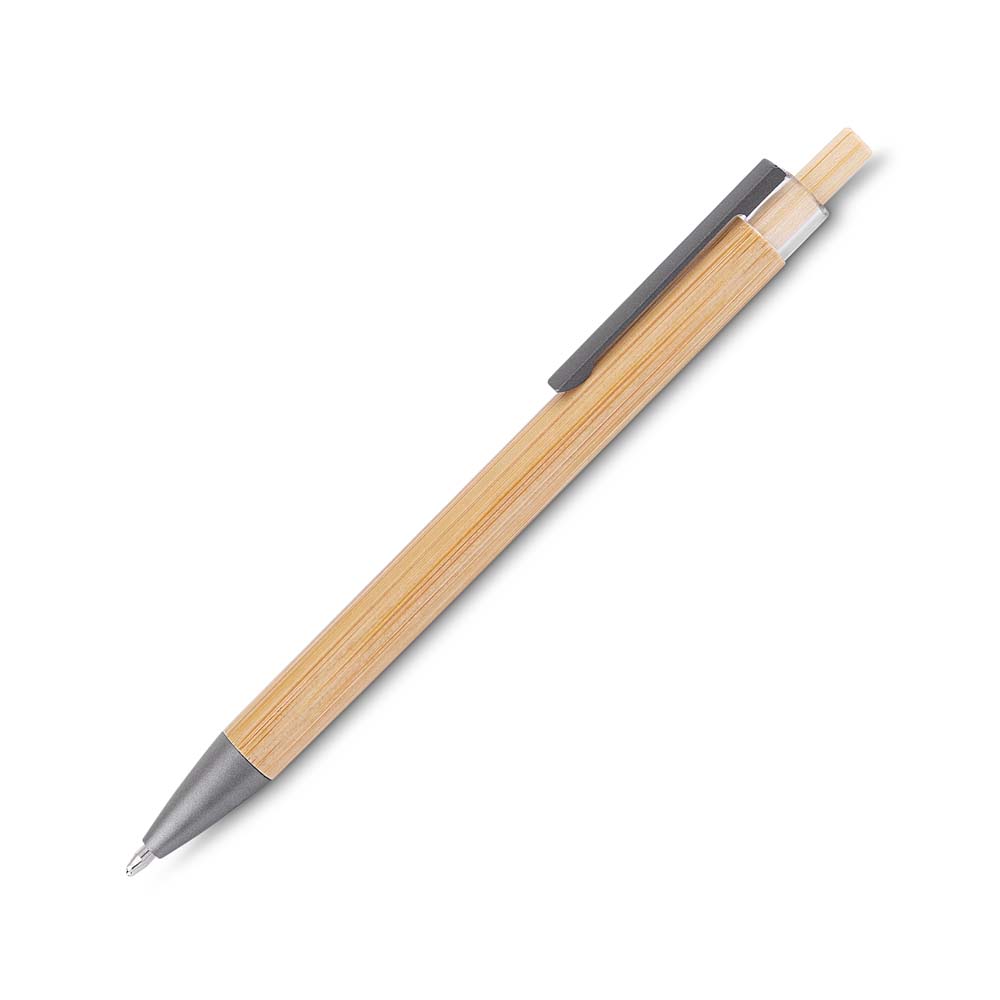 Caneta fosca em bambu na cor Bambu, personalizada com a logo da empresa