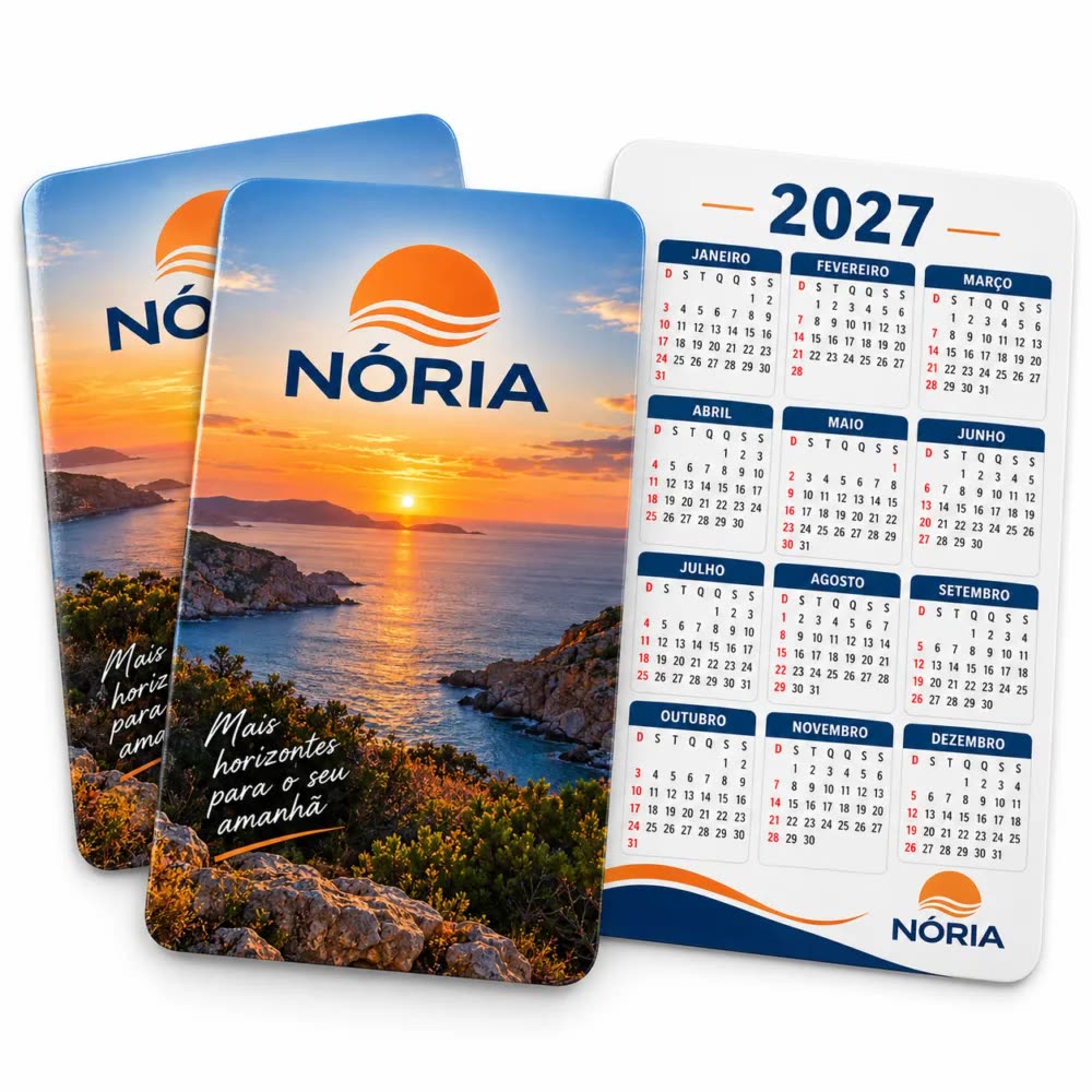 Calendário de bolso personalizado com a logo da empresa