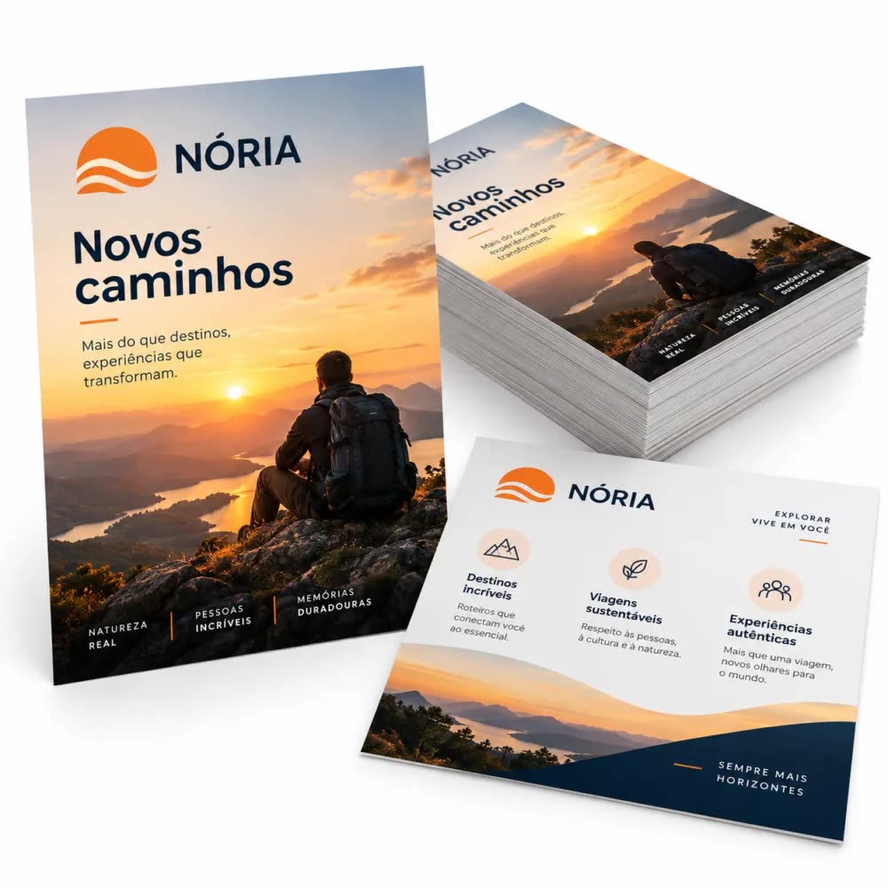 Flyer com a logo da empresa