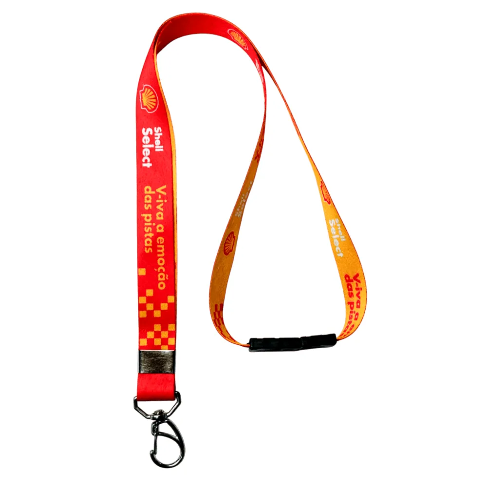 Cordão para crachá com trava de segurança 20 mm personalizado com a logo da empresa