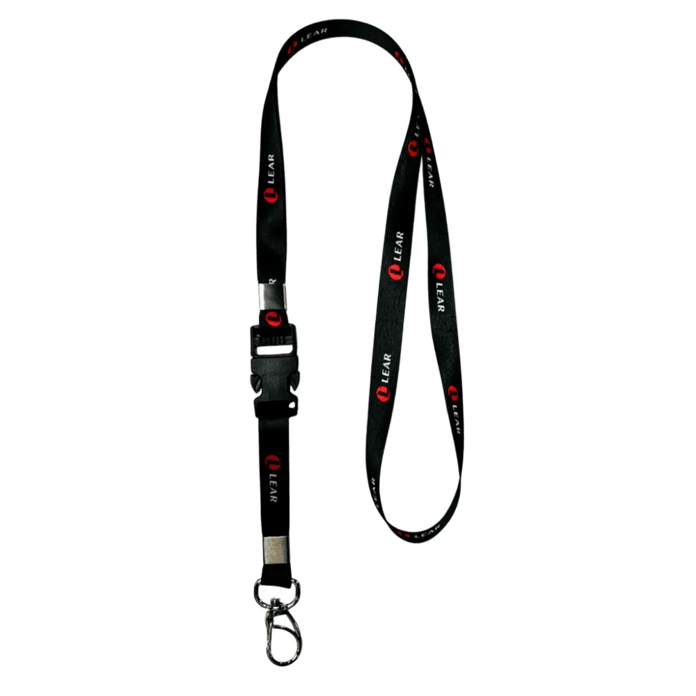 Cordão para crachá com trava de mochila 12 mm personalizado com a logo da empresa