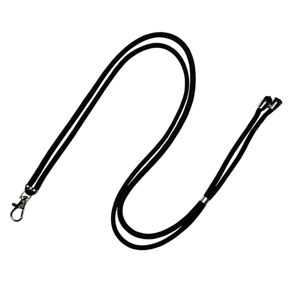 Cordão para celular em cordinha com medalha 150 cm na cor Preto, personalizado com a logo da empresa