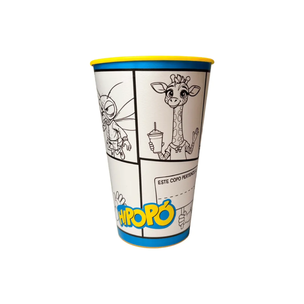 Copo de 550 ml com rótulo In Mold Label personalizado com a logo da empresa