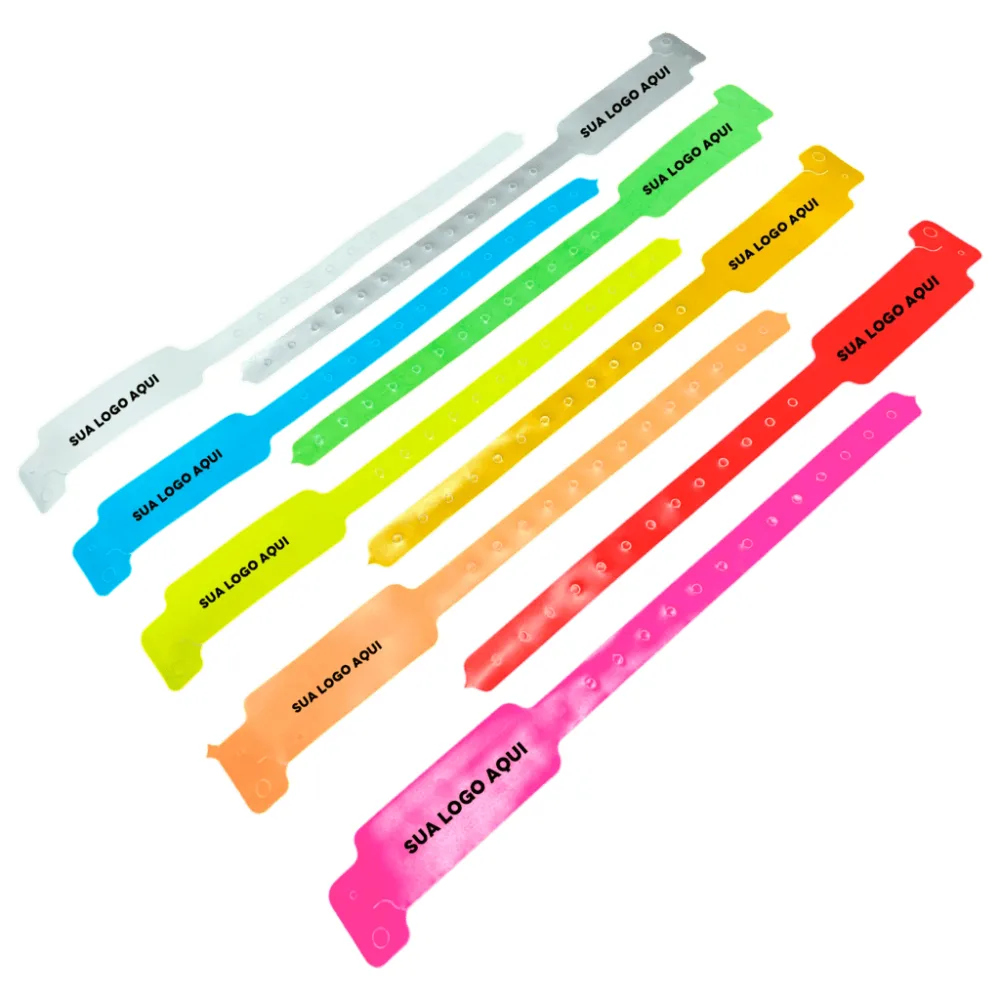 Pulseira de PVC com impressão personalizada com a logo da empresa