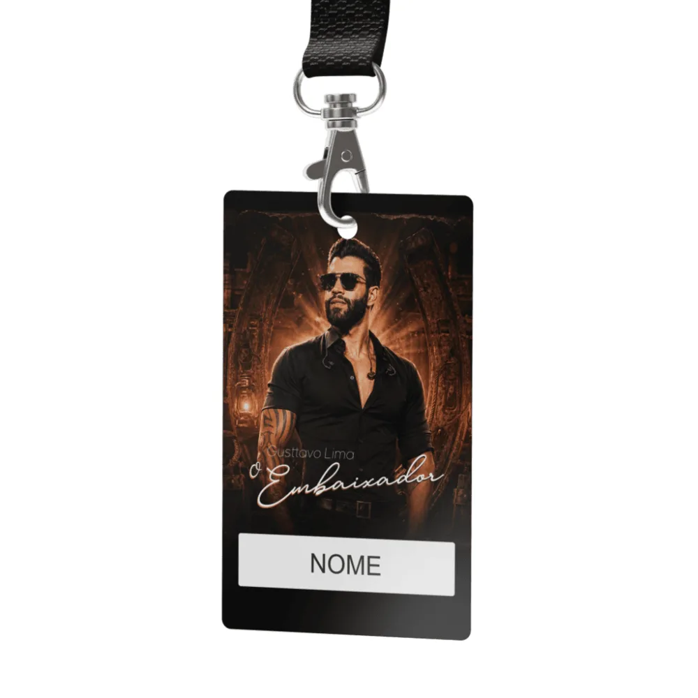 Crachá credencial 92 × 142 mm personalizado com a logo da empresa