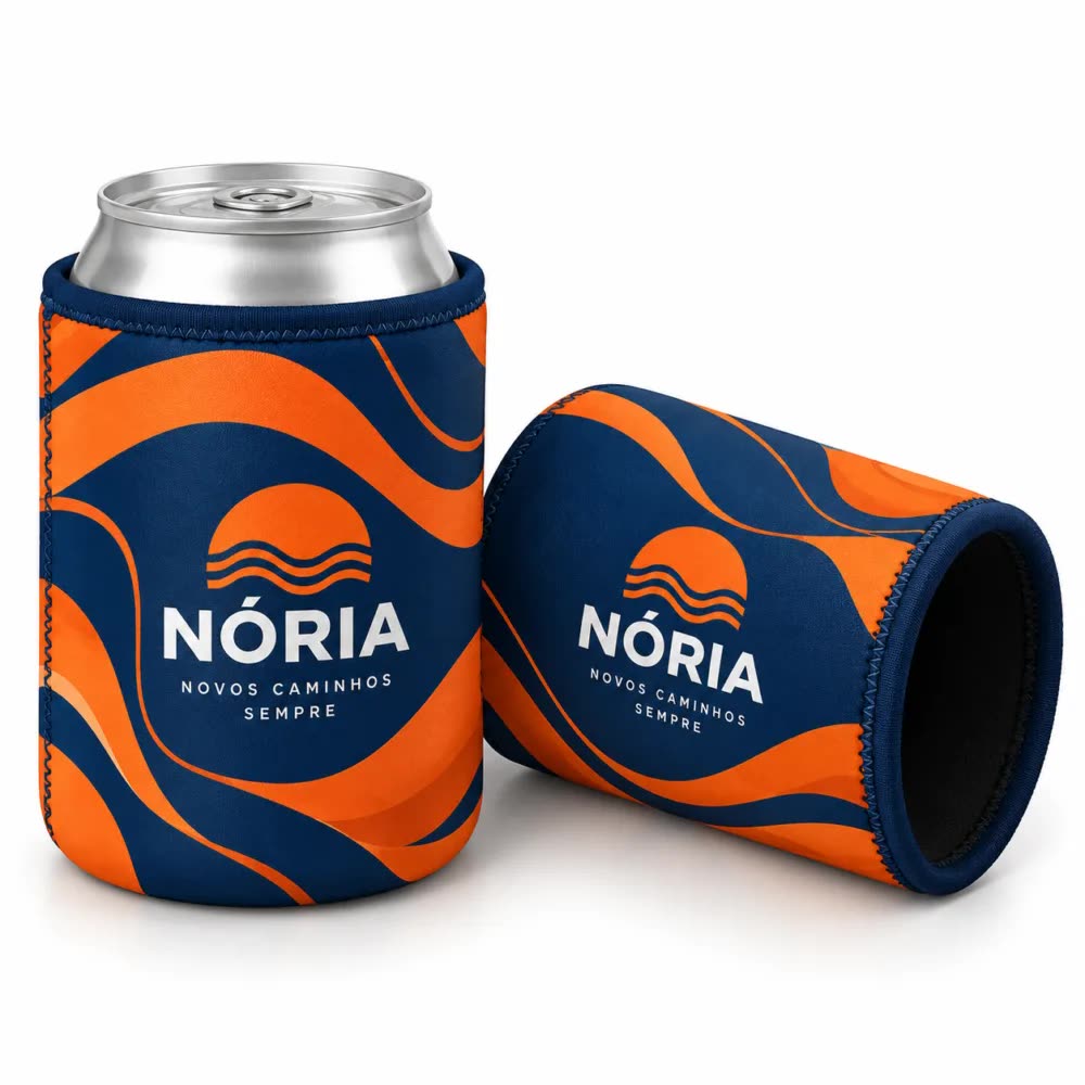 Porta lata de neoprene 350 ml personalizado com a logo da empresa