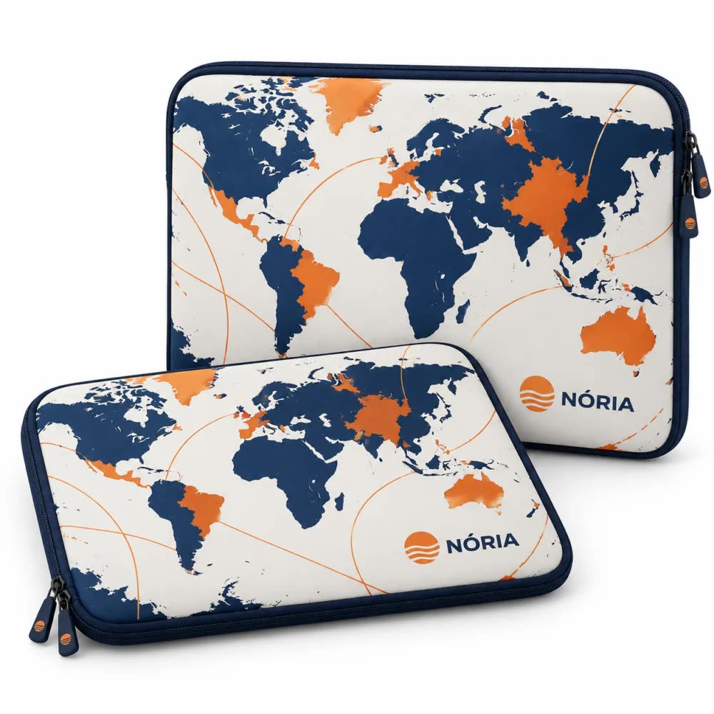 Capa para notebook de neoprene personalizada com a logo da empresa