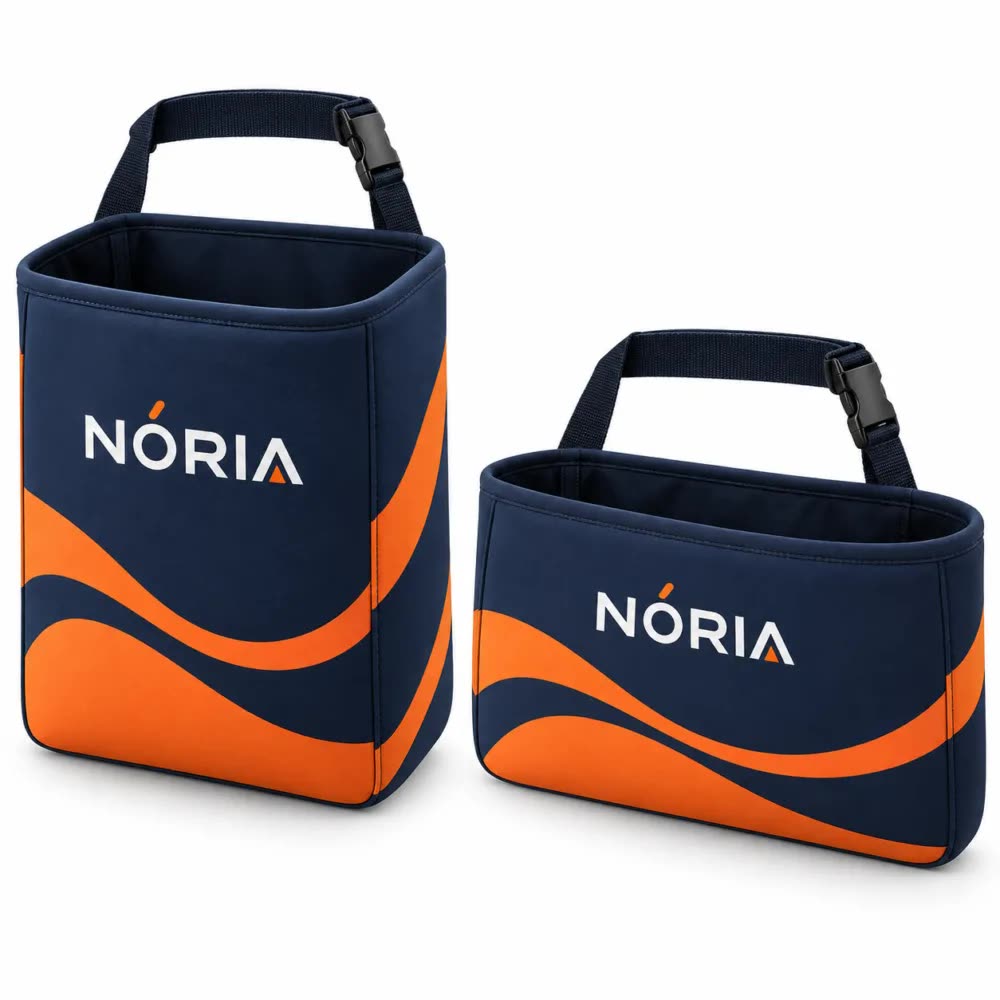 Lixeira para carro de neoprene com a logo da empresa