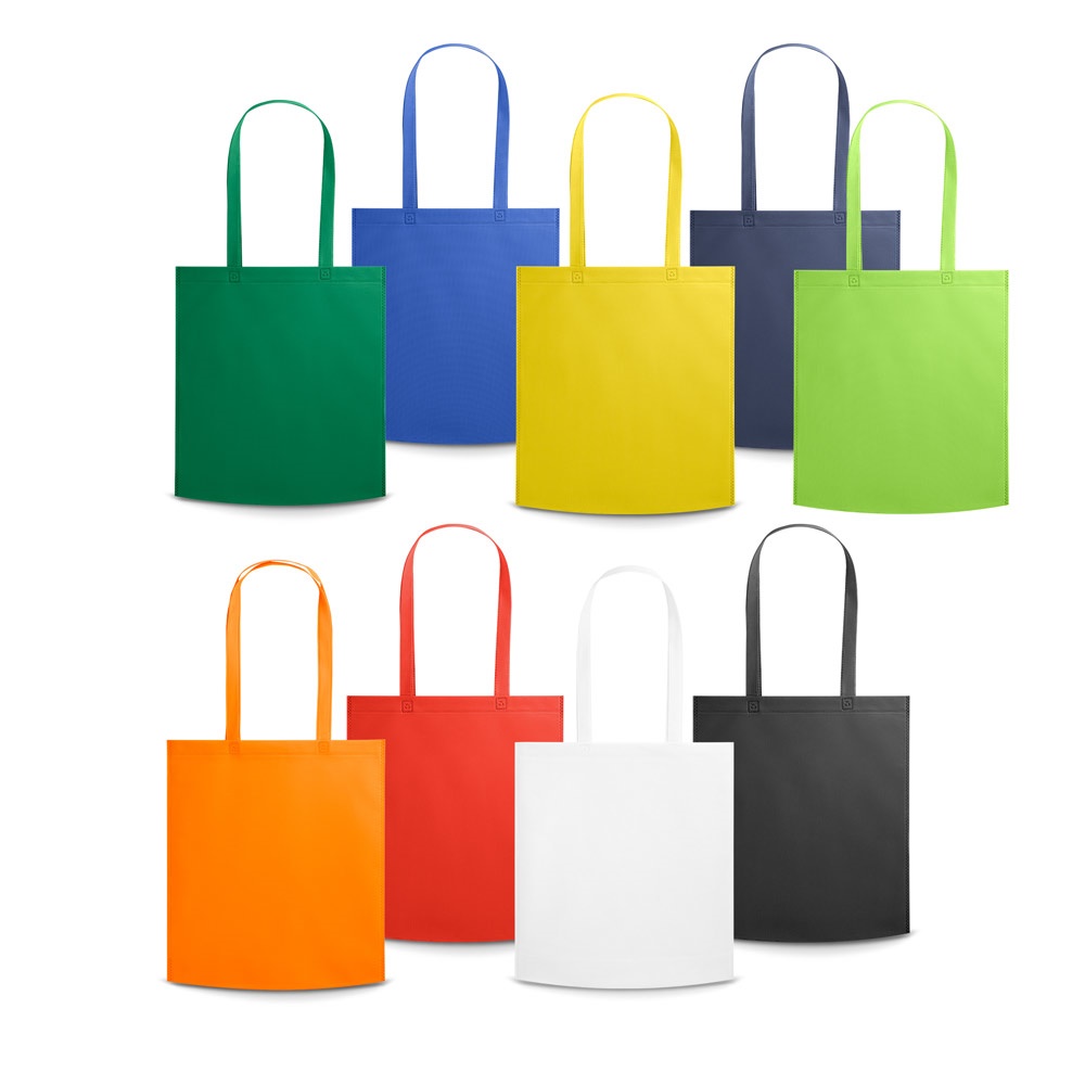 Sacola em non-woven (80 g/m²) termo-selado com alças personalizada com a logo da empresa