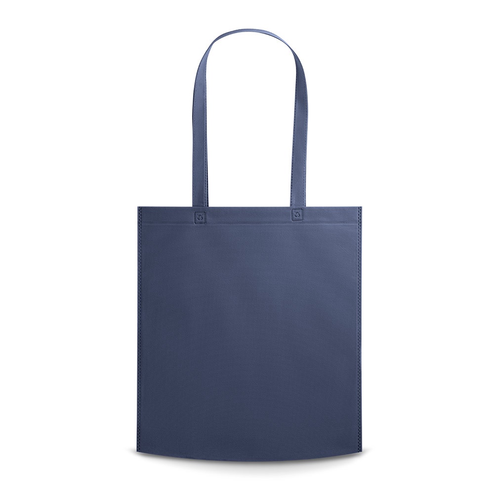 Sacola em non-woven (80 g/m²) termo-selado com alças personalizada com a logo da empresa, na cor azul