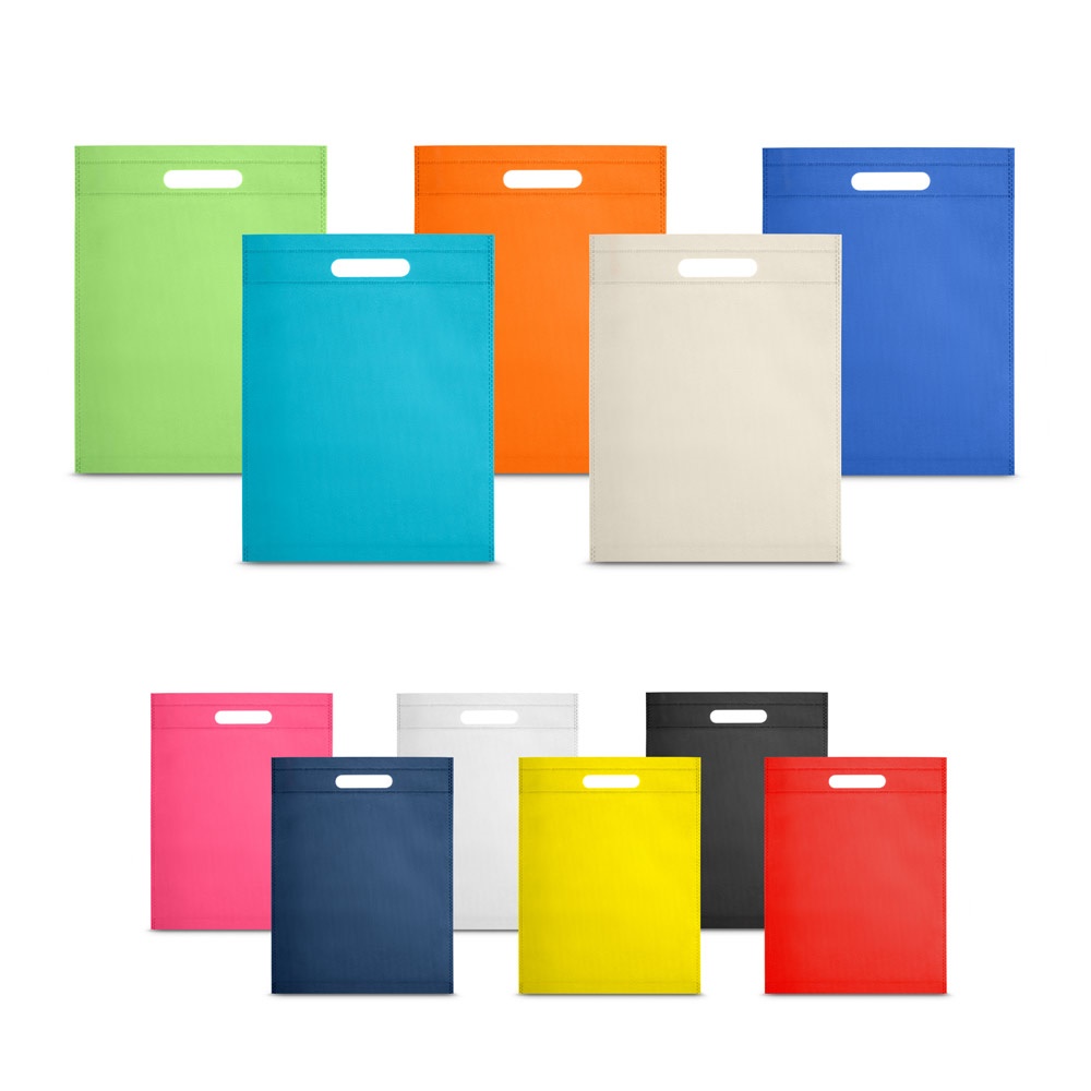 Sacola em non-woven (80 g/m²) termo-selado (25 x 35 x 8 cm) personalizada com a logo da empresa