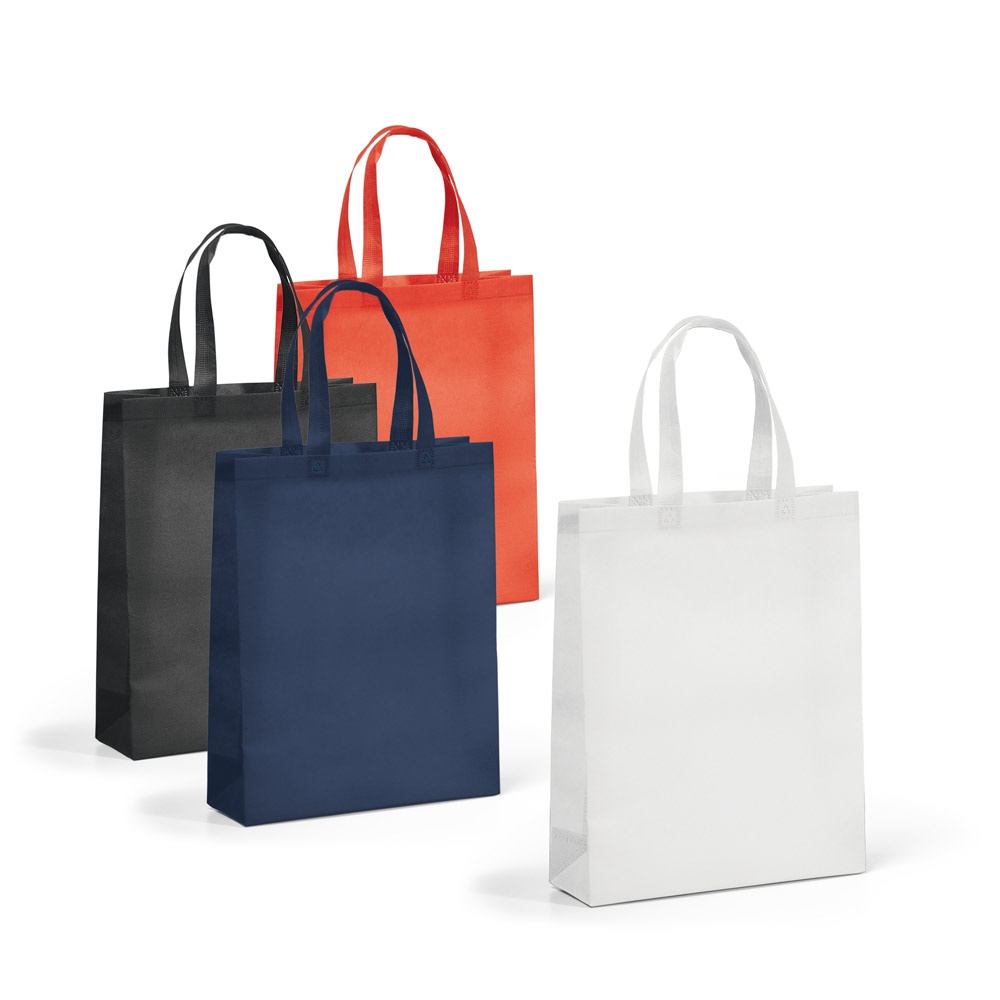 Sacola em non-woven (80 g/m²) termo-selado (32 x 38 x 9 cm) personalizada com a logo da empresa