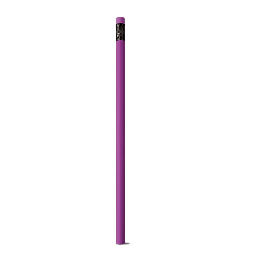 Lápis em resina 100% reciclada com borracha personalizado com a logo da empresa, na cor roxo