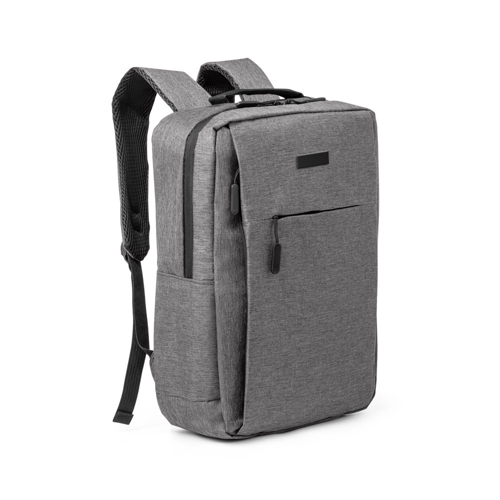 Mochila para notebook 15,6" 15 litros em 300D de alta densidade na cor Cinza, personalizada com a logo da empresa