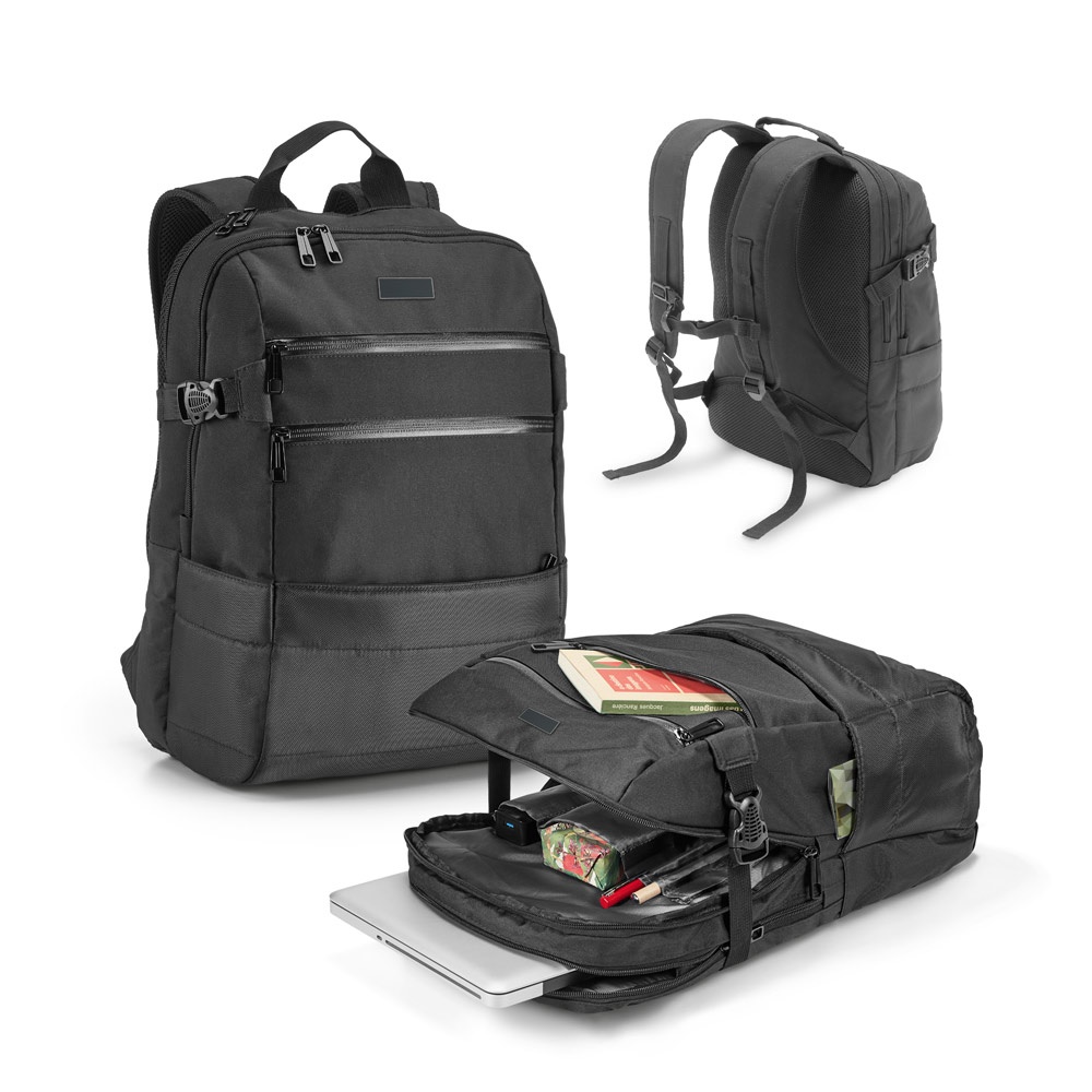 Mochila para notebook 15,6" 25 litros em 840D jacquard personalizada com a logo da empresa