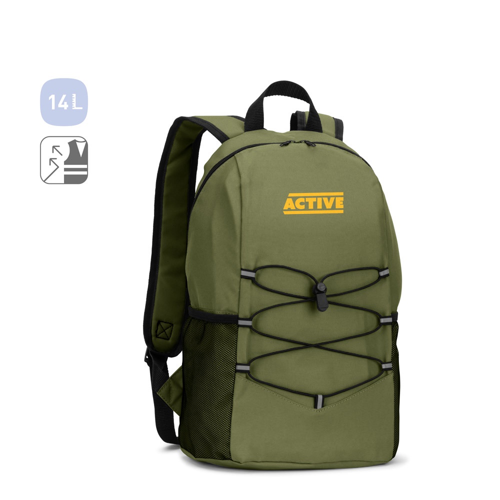 Mochila em poliéster 600D (14 litros) personalizada com a logo da empresa