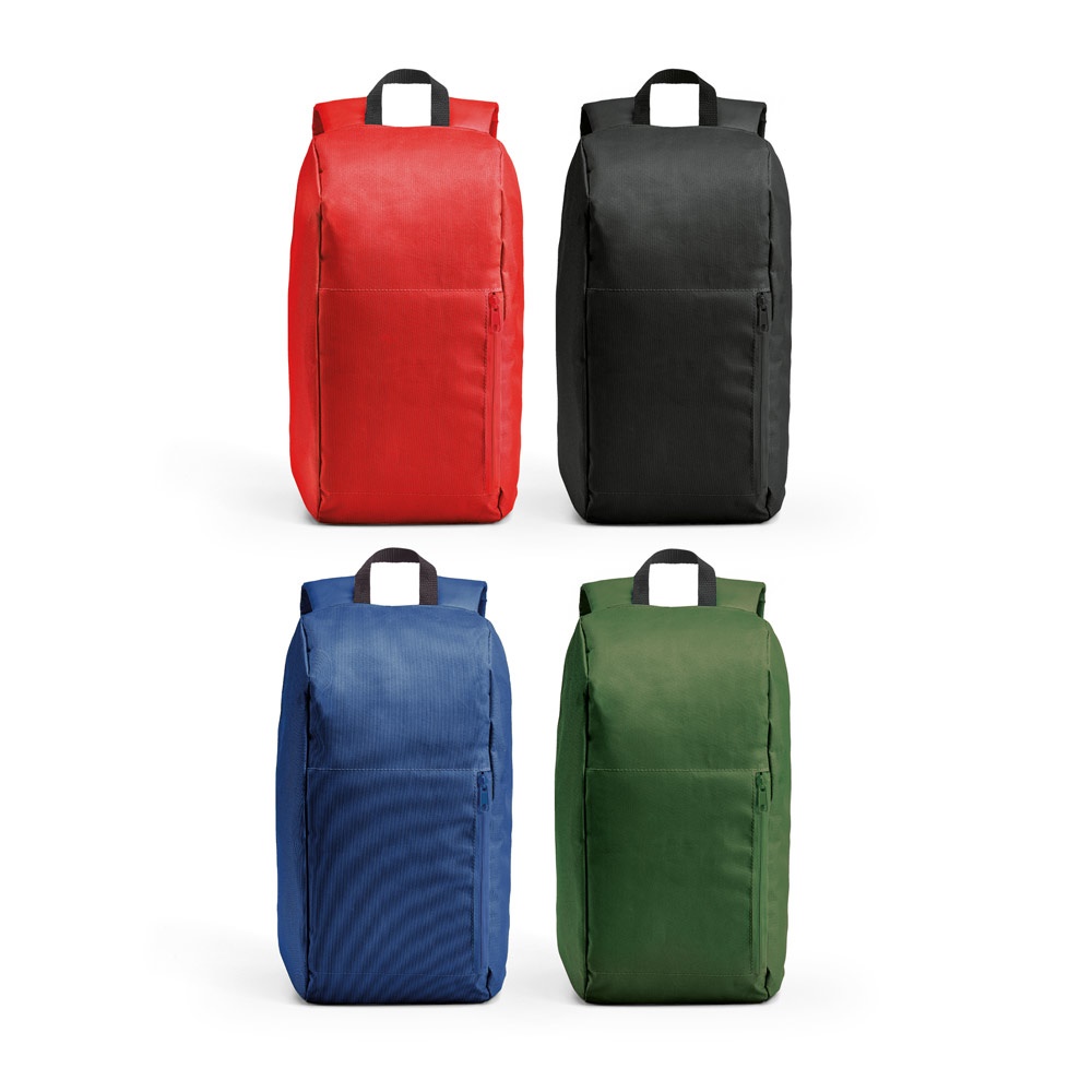Mochila em 600D (10 litros) com bolso frontal personalizada com a logo da empresa