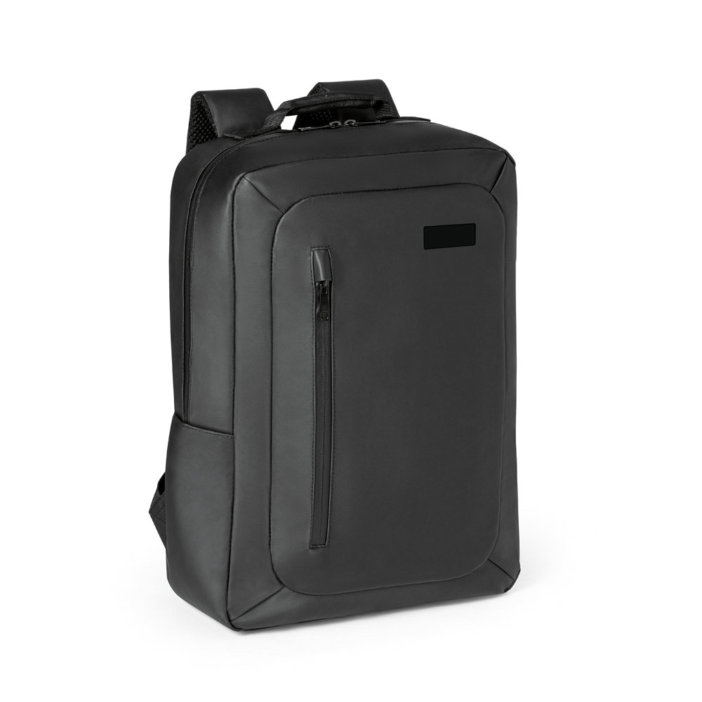Mochila para notebook 15,6" 10 litros em 600D impermeável na cor Preto, personalizada com a logo da empresa