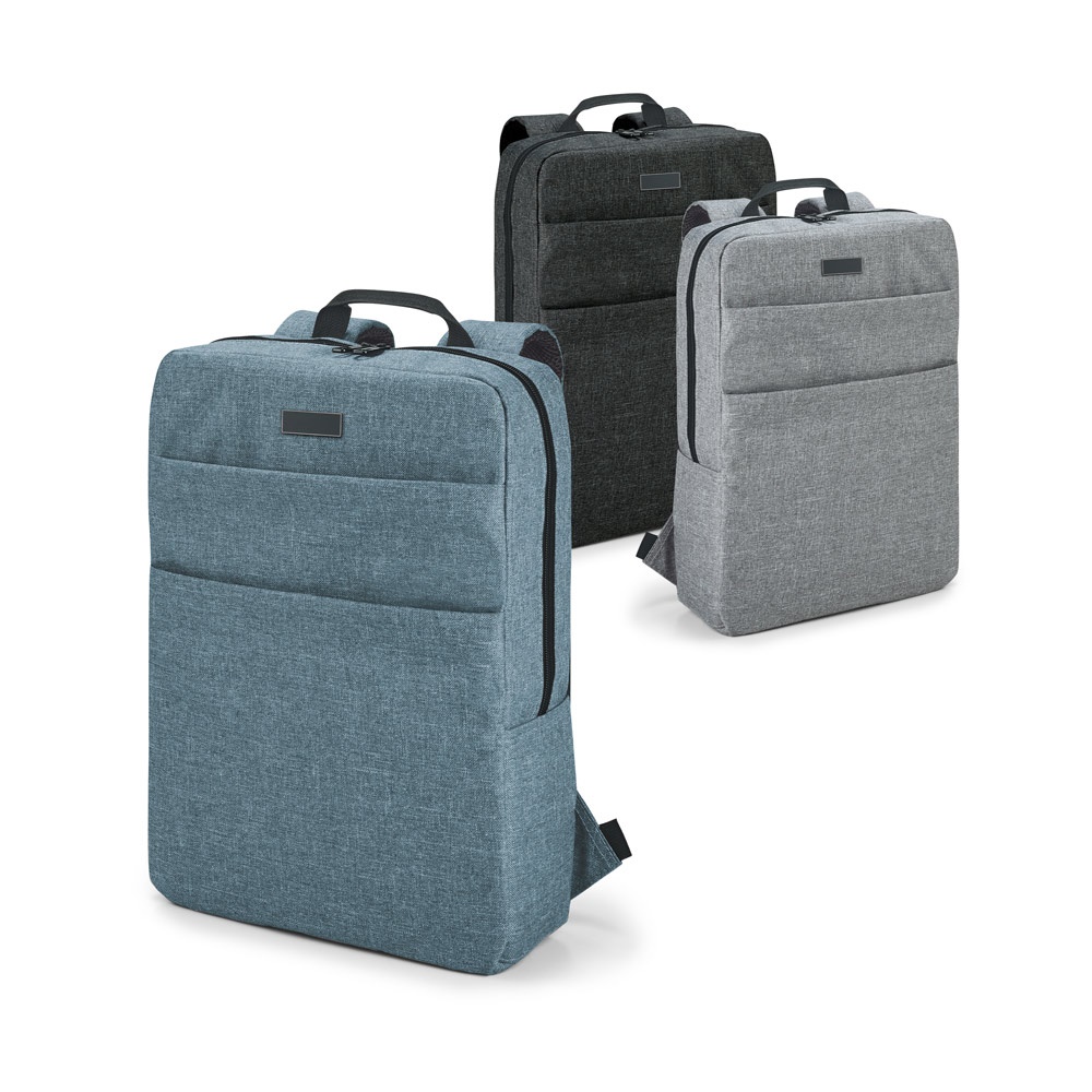 Mochila para notebook 15,6" 10 litros em 600D com placa metálica personalizada com a logo da empresa
