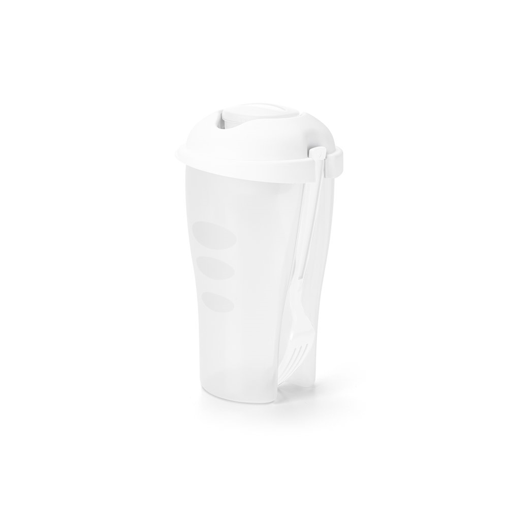 Copo para salada em PP com garfo e molheira 850 ml, foto 6