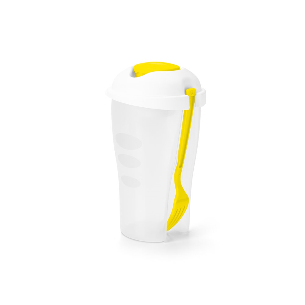Copo para salada em PP com garfo e molheira 850 ml, foto 7