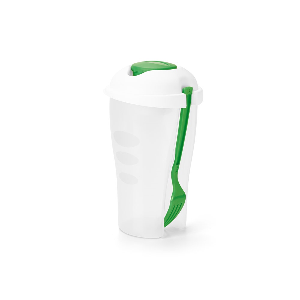 Copo para salada em PP com garfo e molheira 850 ml, foto 8