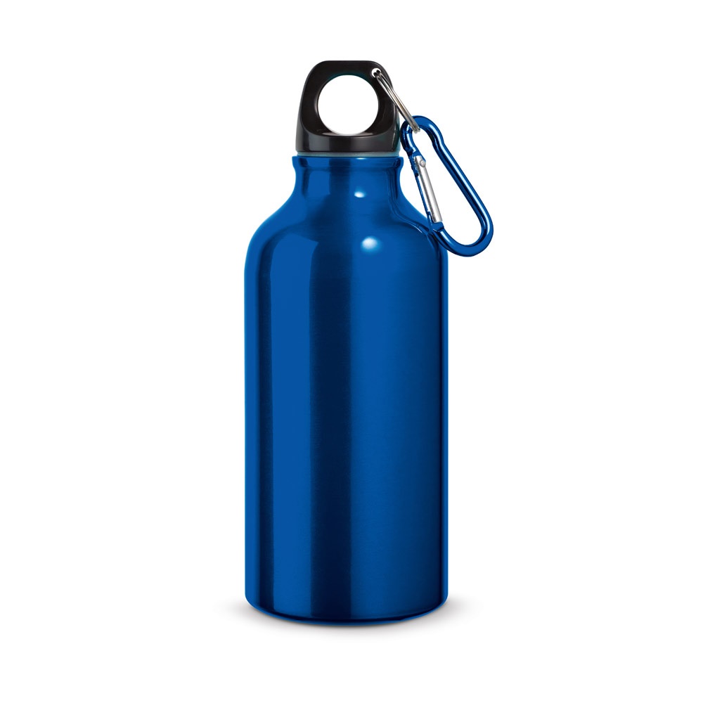 Garrafa esportiva em alumínio com acabamento metálico (400 ml)