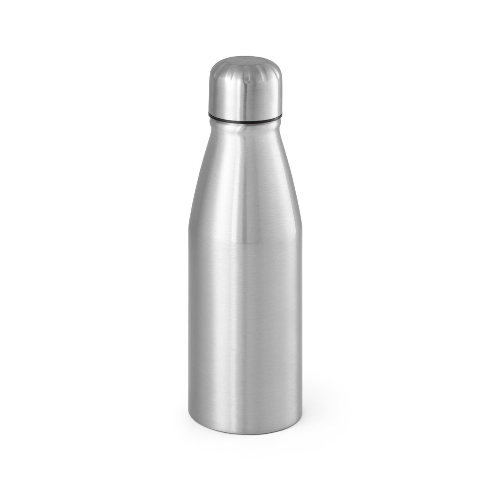 Squeeze para sublimação em alumínio com tampa em aço inox (500 ml) na cor Cromado satinado, personalizado com a logo da empresa