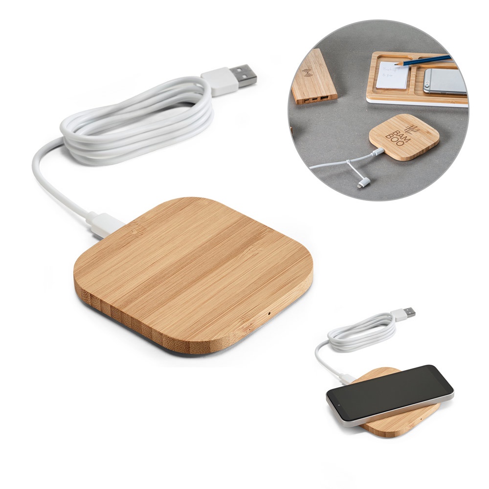 Carregador por indução super-rápido em bambu (15 W), foto 1