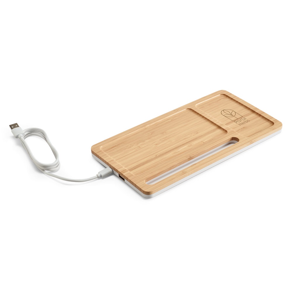 Organizador de secretária (mesa) em bambu e ABS com carregador por indução super-rápido (15 W), foto 5