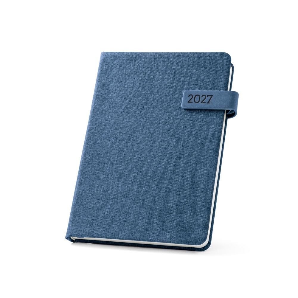 Agenda em PET reciclado (100% RPET) com porta-caneta
