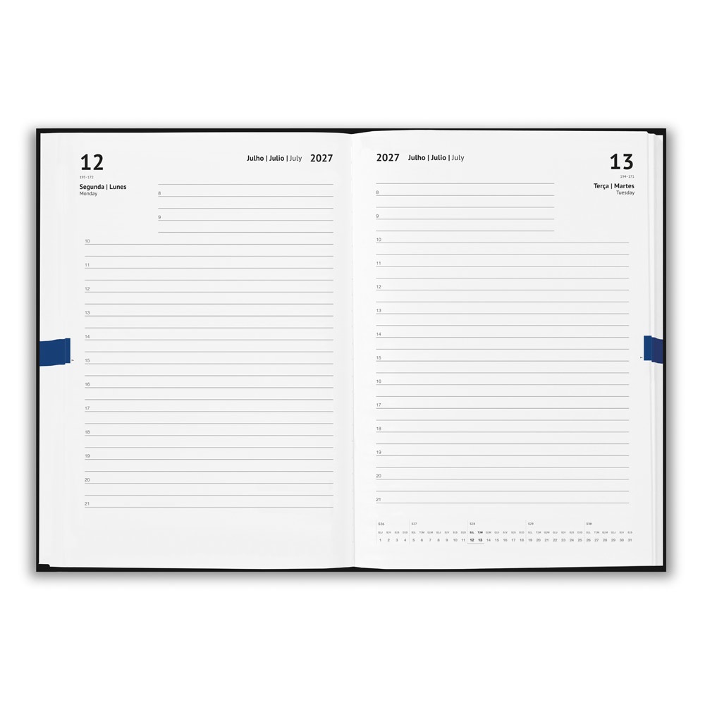 Agenda A5 em pele (58% reciclada) com porta-caneta, foto 4