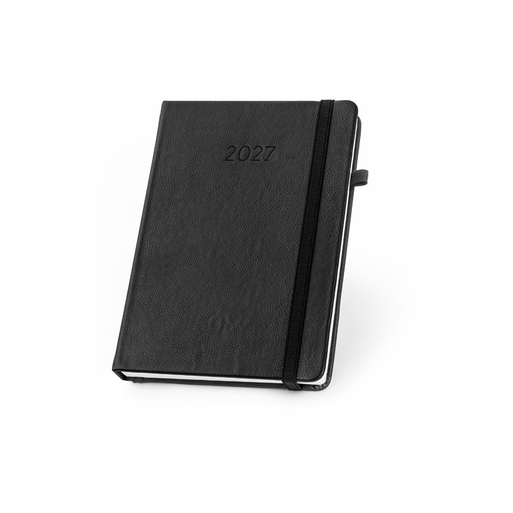 Agenda B5 em PU à base de água com porta-caneta e elástico