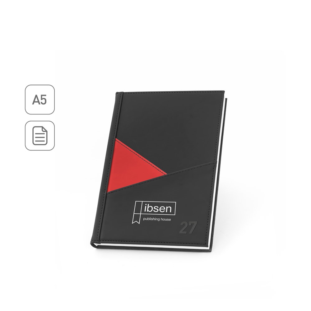 Agenda A5 em PU personalizada com a logo da empresa