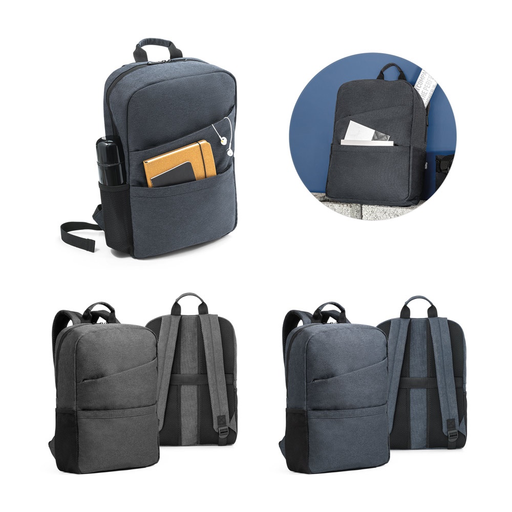 Mochila para notebook 15,6" 12 litros em RPET 600D personalizada com a logo da empresa