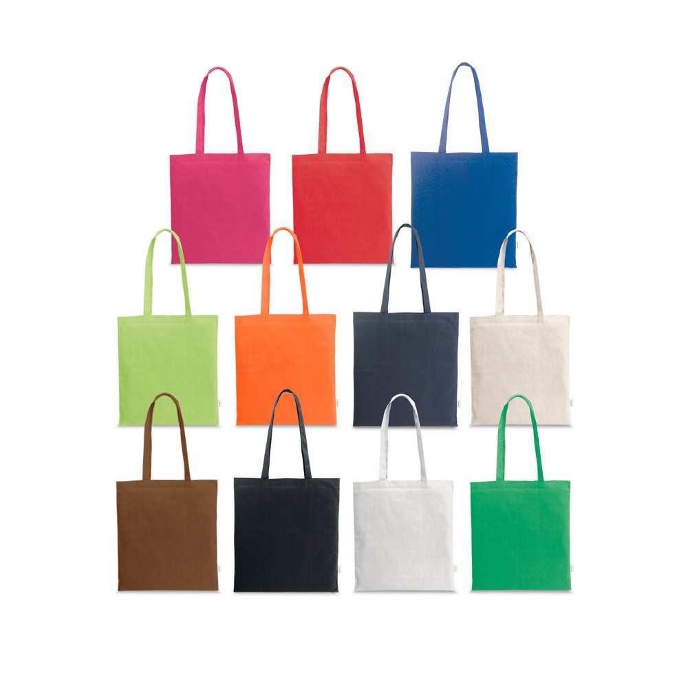 Sacola em algodão reciclado 180 g/m² sem tingimento personalizada com a logo da empresa