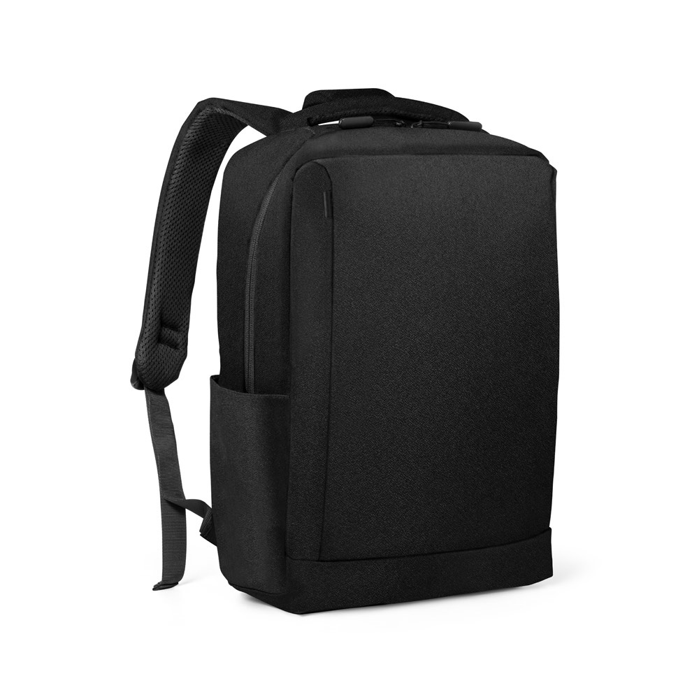 Mochila para notebook 15,6" 14 litros em 300D com 2 divisórias na cor Preto, personalizada com a logo da empresa