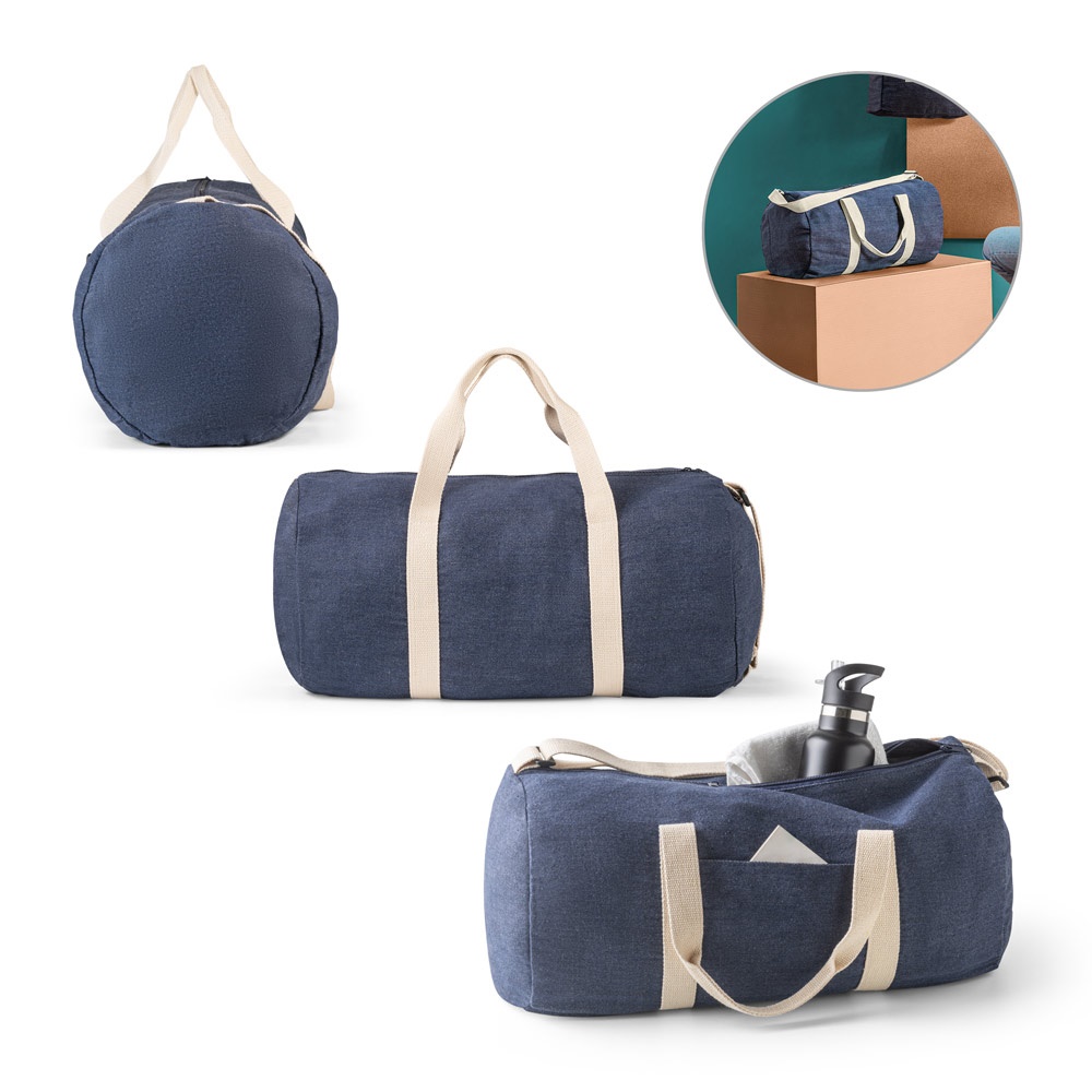 Sacola esportiva ou viagem em denim reciclado 25 litros (300 g/m²), foto 1
